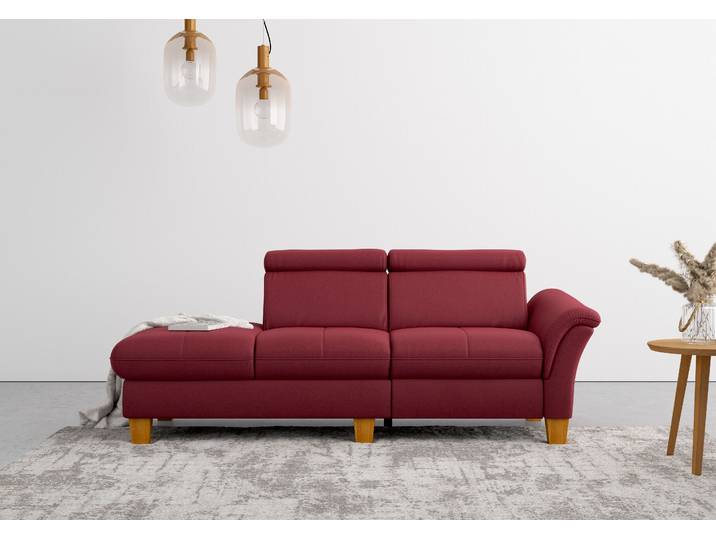 Recamiere OTTO HOME Lindgren , rot (bordeaux), B:206cm H:84cm T:93cm, 100% Polyester, Sofas, Recamiere, wahlweise motorische TV-Funktion, Bettkasten und Kopfteilverstellung
