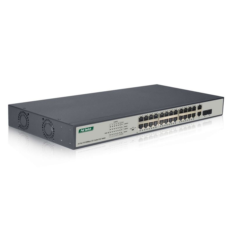 Digitus Professional Switch 24Port Fast Ethernet PoE+2G Combo