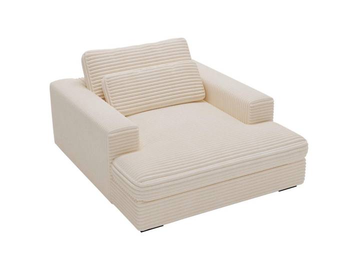 Lomoco Xxl-Sessel, Creme, Kunststoff, Füllung: Schaumstoffflocken,Schaumstoffflocken, 122x80x159 cm, Stoffauswahl, inklusive Armlehnen, Wohnzimmer, Sessel, XXL-Sessel