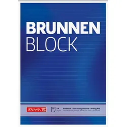 10x Brunnen, Heft + Block, Briefblock (A4, Liniert)