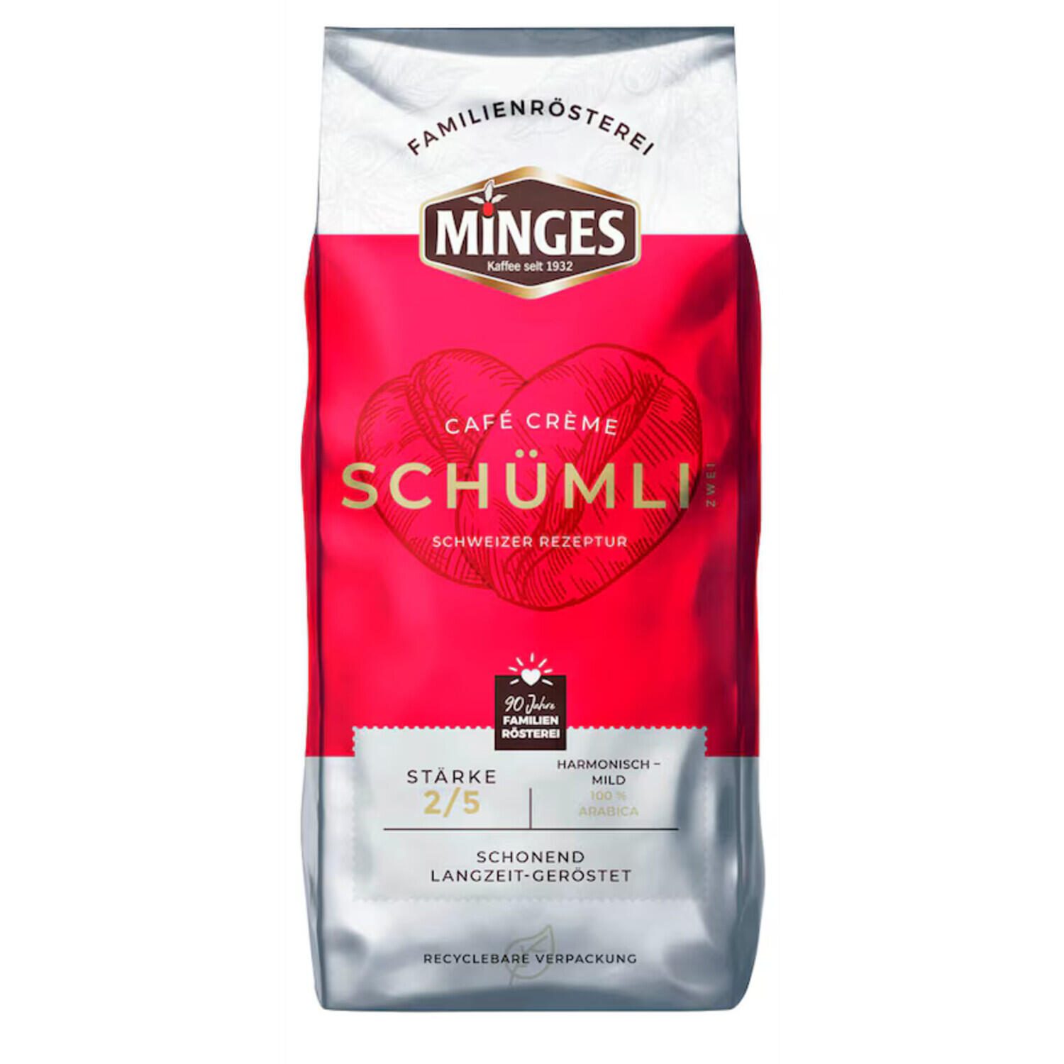 MINGES Café Crème Schümli 2 Kaffeebohnen 1,0 kg V617001