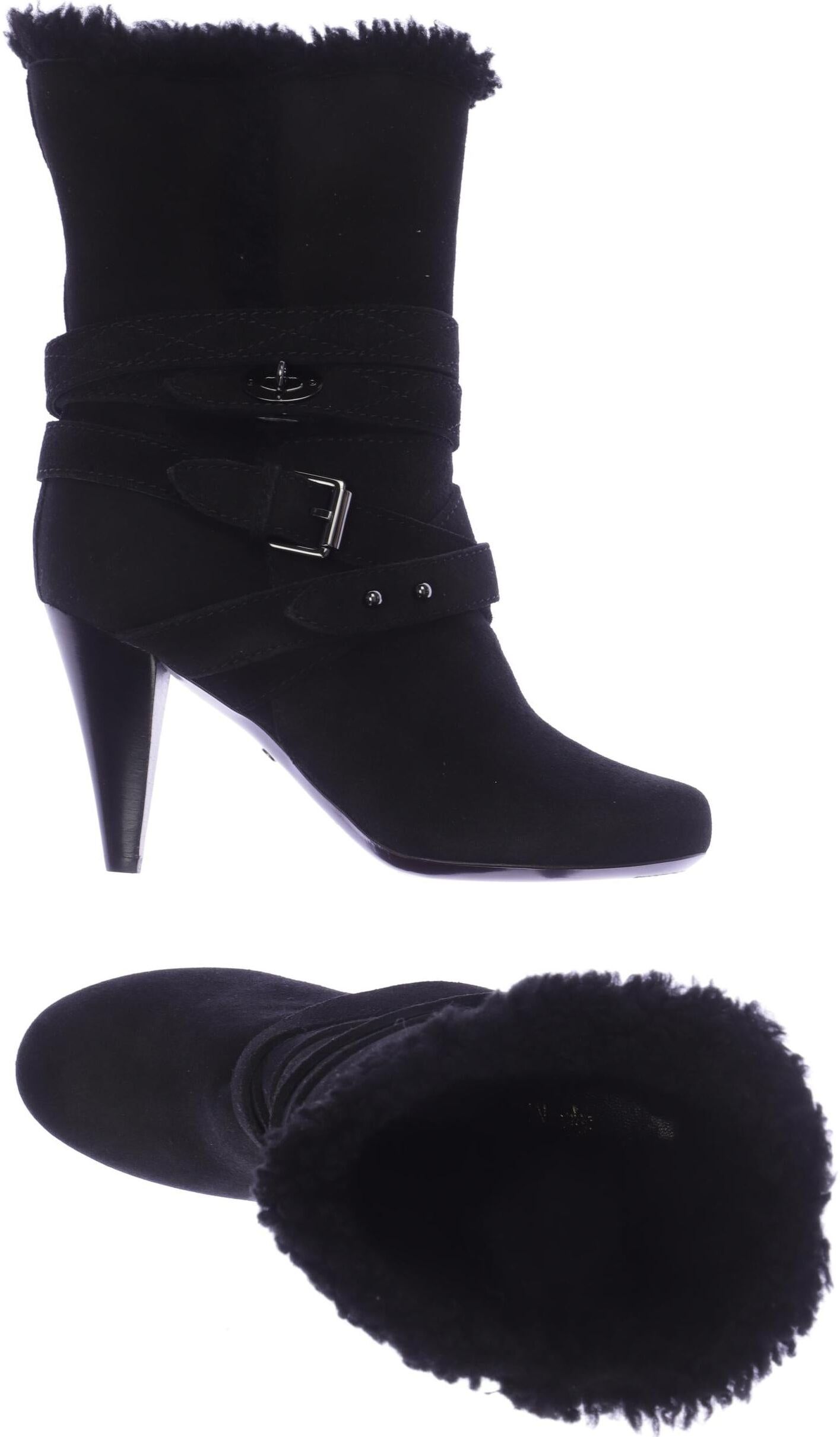 Mulberry Damen Stiefelette, Schwarz, Gr. EU 37, Leder - Second Hand