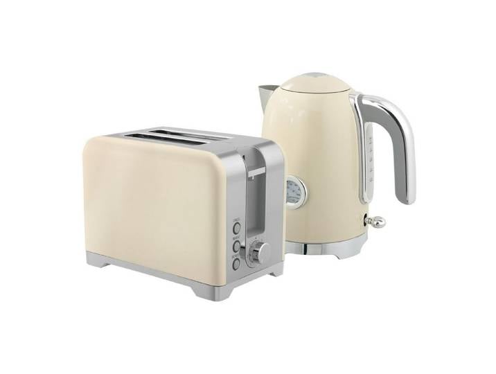 FELIXLEO Frühstücks-Set Wasserkocher Toaster Set 2200W 7 Bräunungsstufen Funktionen Creme (1-tlg)