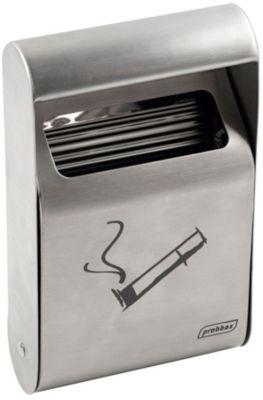 Wandascher Probbax, Volumen 1,5 l, Abflussöffnungen, herausnehmbarer Inneneimer und Dach, B 152 x T 64 x H 255 mm, Edelstahl, edelstahlfarben