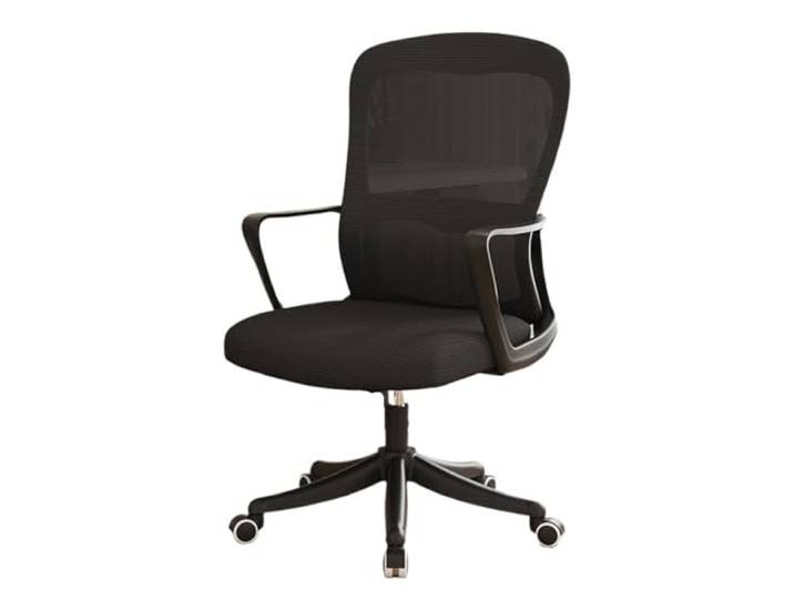 Stuhl mit hoher Rückenlehne Chefcomputerstuhl mit Lordosenstütze(Schwarz)