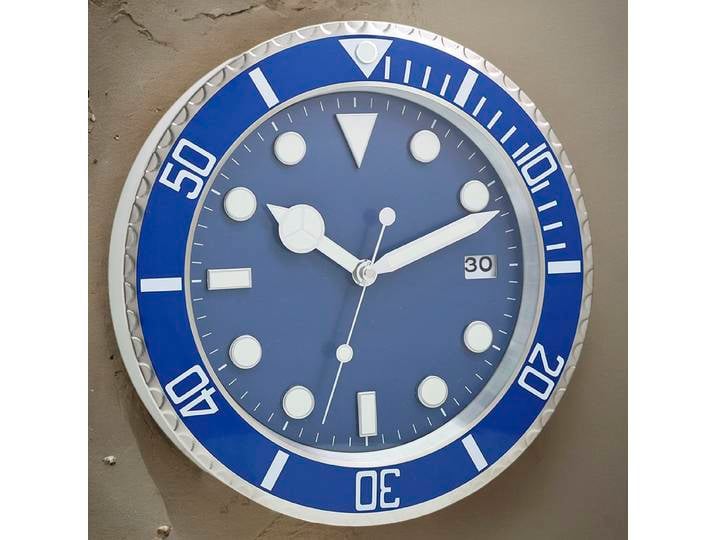 1 pièce, horloge murale créative de luxe en métal de 13 pouces, horloge murale décorative pour salon et bureau, cadran fluorescent, sans pile.