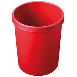 PROREGAL Klassischer Papierkorb mit großem Einwurf | 45 Liter, HxBxT 48x40x40cm | Kunststoff | Rot