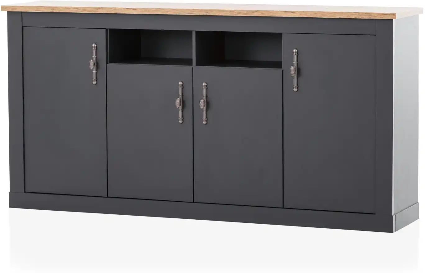 Höffner Sideboard  Calella ¦ grau ¦ Maße (cm): B: 200 H: 104 T: 44.0