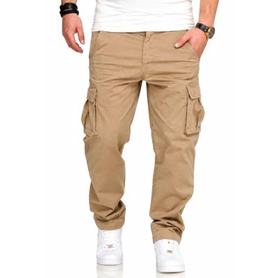 Cargohose DAILY COTTON "als Stoffhose mit Stretch", Herren, Gr. 32, Länge 32, beige, Casual, regular fit, Hosen Cargohose, Chino Cargo Hose mit Gürtelschlaufen für Herren