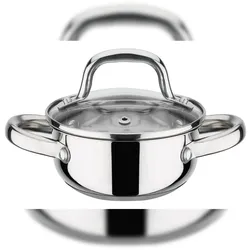 GSW Mini-Bratentopf mit Glasdeckel 12 cm Montreal / 0,5 Ltr., induktionsgeeignet, backofengeeignet bis 240°C
