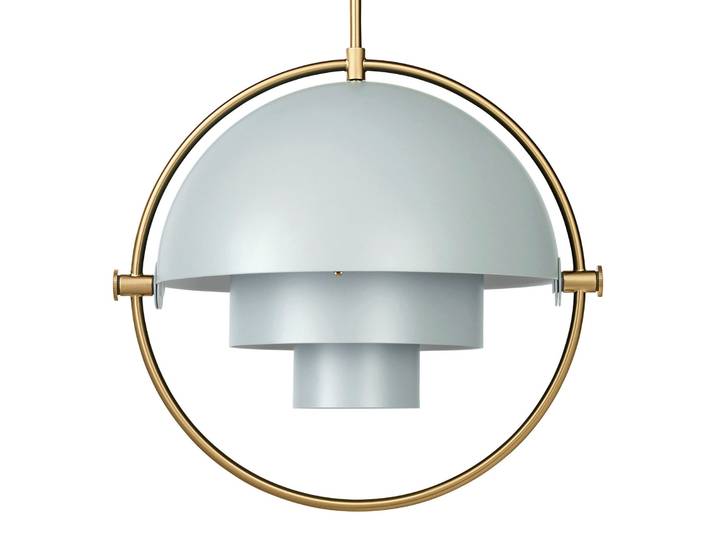 Multi-Lite Pendelleuchte Ø36 Messing/Sea Grey - GUBI - Wohnzimmer - Design - Metall - Einflammig