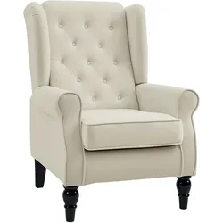 OHRENSESSEL Polyester, Holz, Cremeweiß