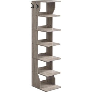 Vasagle Schuhregal LBS200L01, aus Holz, 6 Ebenen für 6 Paar, 30 x 110 x 26,4cm, graubraun