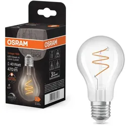 OSRAM E27 Klare LED Filamentlampe dimmbar 4,6W wie 40W extra warmweißes Licht 2200K 90Ra