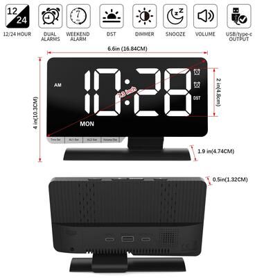Uplift Picks Smart Digital Adhan Prayer Clock With Large LED Display black