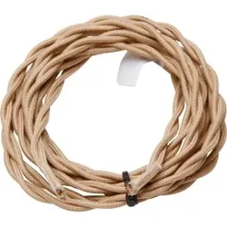 Kopp 151302017 Textilleitung, verdrillt, 2-adrig, 2m, beige  - 10 Stück