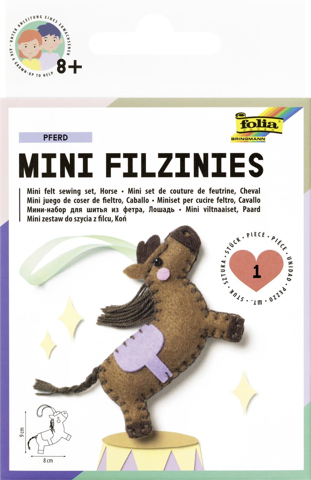 folia Nähset Mini Filzinies PFERD braun 52905