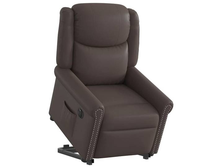 vidaXL Sessel Relaxsessel Aufstehen Elektrisch Glänzend Braun Kunstleder (1-St)