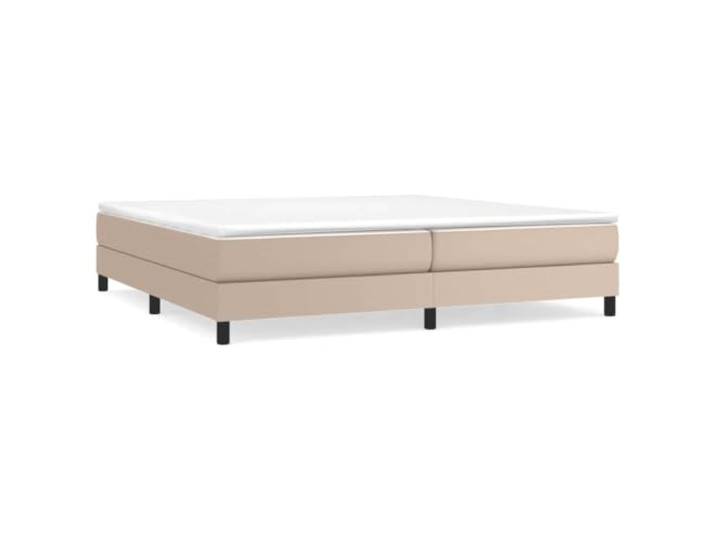 Makastle Boxspringbett Cappuccino-Braun 200x200cm Kunstleder Taschenfederkernmatratze