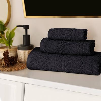 Superior Chevron Zero Twist Jacquard Cotton 3 Piece Bathroom Towel Set