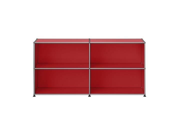 USM Haller Sideboard M67 rubinrot 2-fach breit 4 Fächer offen 152.3x74x37.3 cm