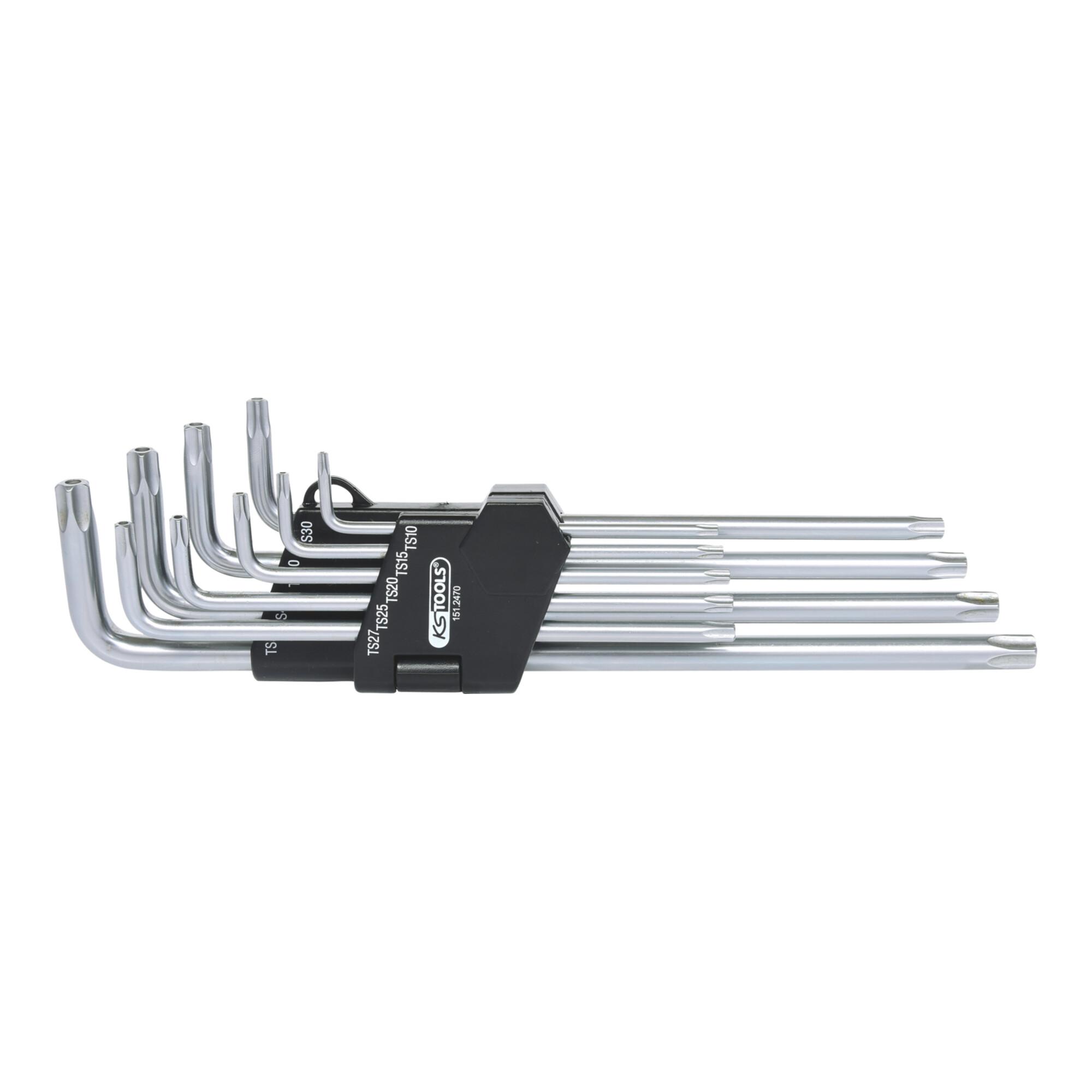 KS Tools Fünfstern-Winkelstiftschlüssel-Satz, Bohrung, lang, 9-teilig (151.2470)