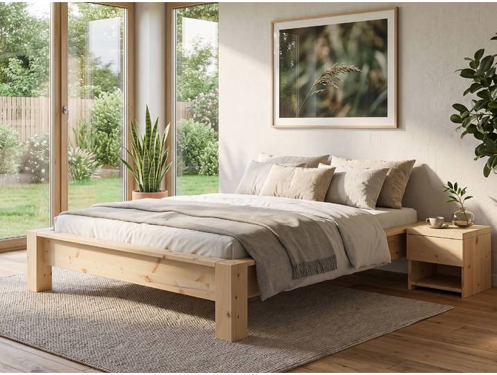 Zirbenholzbett „Ina“ 180 x 190 cm Massivholz Zirbe