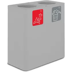 Stil Casa PURE Abfallsammelsystem, lackierter Stahl, 77x38xh. 80 cm, Abdeckung mit kippschwenkbarem Deckel, 200 Liter, weiß.