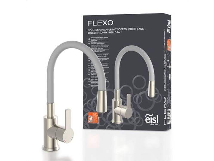 EISL Flexo NI186FLNIG Robinet de cuisine\, robinet d'évier avec tuyau flexible\, robinet de cuisine\, inox/gris clair