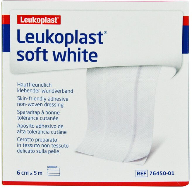 Leukoplast Soft White 6 cm x 5 metros: Strips e atiras de alta tolerância cutánea (TNT)