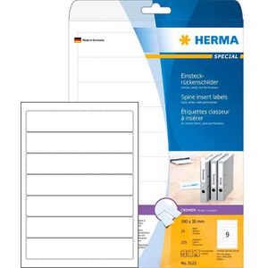 Herma Special 5122 Ordner-Etiketten 25,4x192 weiß, 225 Stück