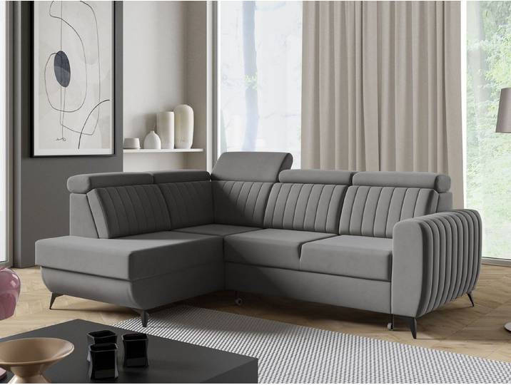 Beautysofa Ecksofa Connor II mit Schlaffunktion, mit verstellbaren Kopfstützen