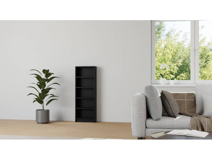 Schmales DVD Regal nach Maß MDF Lackiert Tiefs­chwarz RAL&nbsp;9005