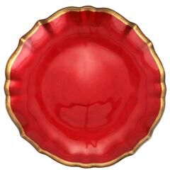 viva by VIETRI Baroque Glass Red Cocktail Plate