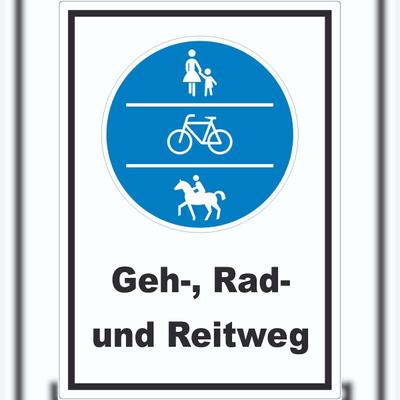 HB-Druck Aufkleber Geh-, Rad- und Reitweg A6 (105x148mm)
