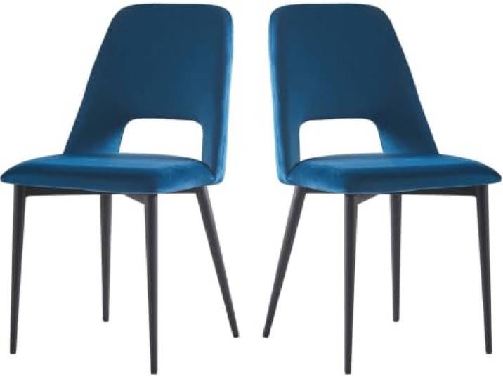 Habitat et Jardin Stuhl aus Samt 2er-Set Fedora - Dunkelblau
