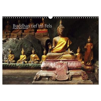 Buddhas tief im Fels (Wandkalender 2026 DIN A3 quer), CALVENDO Monatskalender