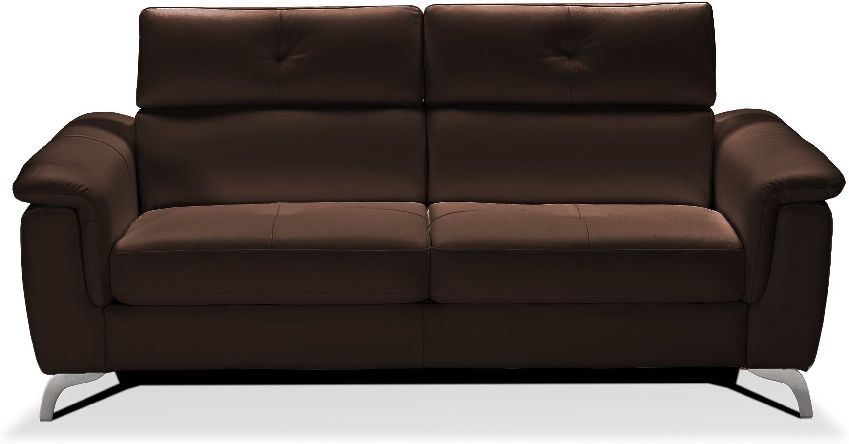 convertiblecenter BARI - Canapé convertible design 3 places - Cuir, Chocolat