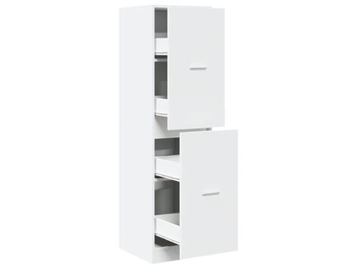 KUPTYERFG Apothekerschrank Weiß 40x41x144,5 cm Auszugschrank Kompakte Kommode mit 4 Schubladen für Küche, Büro und Wohnzimmer. Schafft Ordnung auf minimaler Stellfläche.