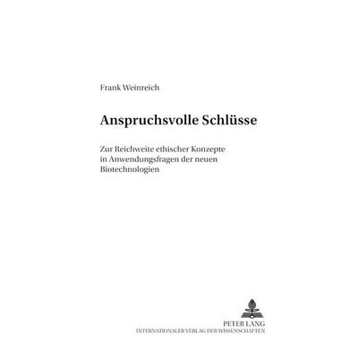 Anspruchsvolle Schlüsse, Taschenbuch von Frank Weinreich, Peter Lang GmbH, Internationaler Verlag der Wissenschaften, 978-3-631-54078-7