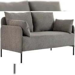 DELUKE Couch BERND 2-Sitzer Stoff 131x79x79cm, Stoff, Taupe Sofa Loungesofa für Wohnzimmer Schlafzimmer Leseecke