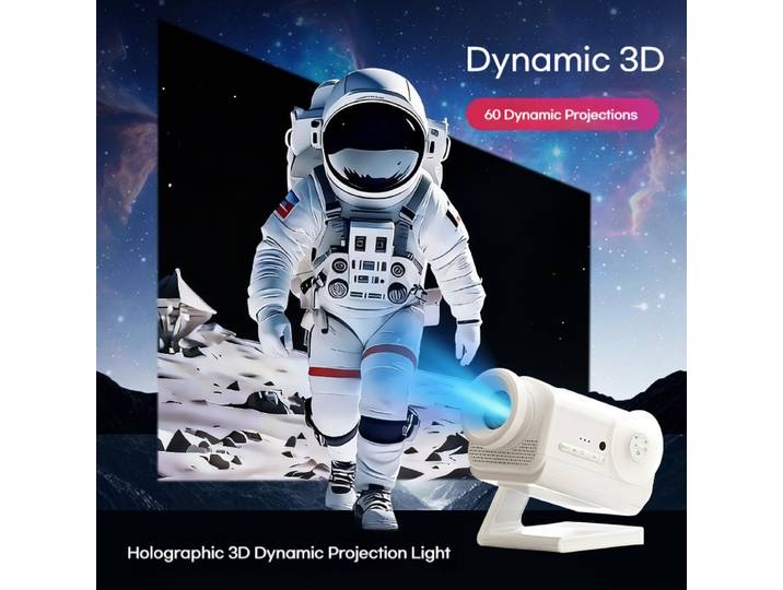 Projecteur d'étoiles holographiques : 60 scènes dynamiques, flottant HD 3D, effet cinéma maison, lumière de chambre d'enfant