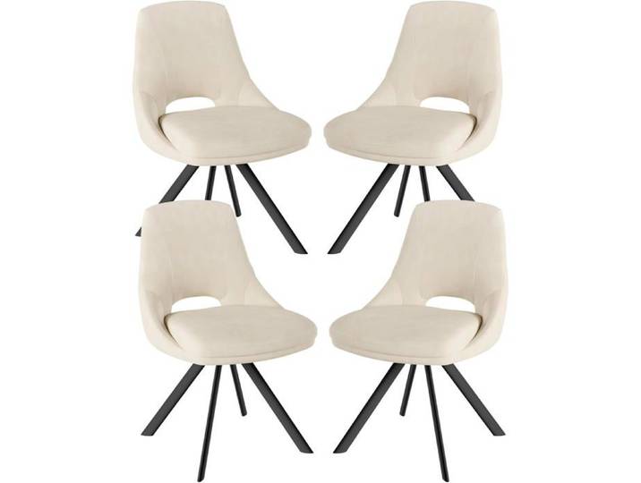 JIEXI Lot de 4 chaises de salle à manger – Chaises de salle à manger exclusives pour salon et cuisine (4 chaises beiges)