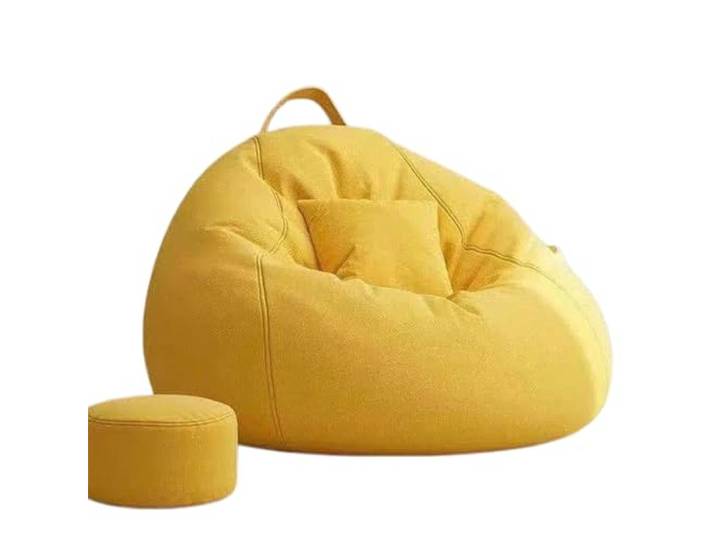 Xumh2024-3 Sitzsack Sitzsack-Stuhl mit Ottomane und Kissen, tragbare Liege for Balkon Erkerfenster(Yellow,Klein)