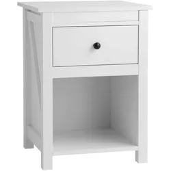 Home Nature Wohnkonzept Nachttisch modern Schublade Schlafzimmer Kommode Beistelltisch 45 cm Holzoptik