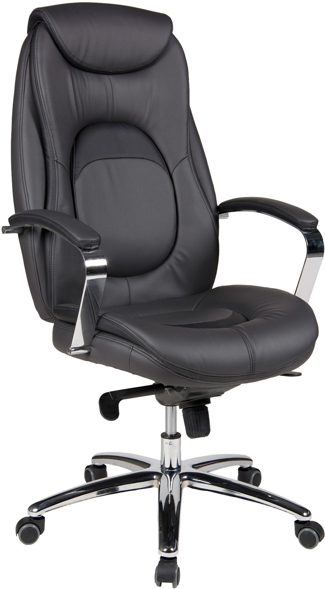 Chefsessel DUO COLLECTION "Mattes XXL", grau (anthrazit, schwarz), Kunstleder, Stühle, Chefsessel, mit gepolsterten Armlehnen anthrazit, schwarz Kunstleder