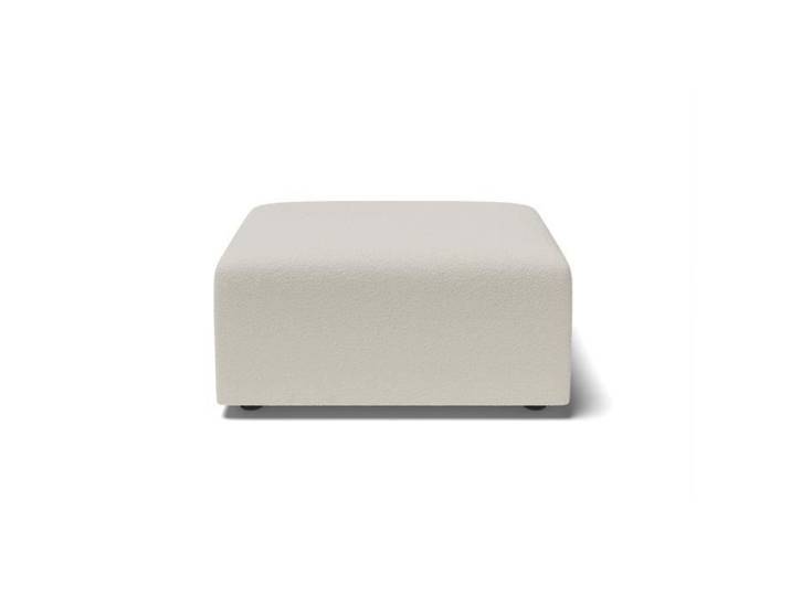Pouf 1 place en tissu bouclette blanc - BAÏTA - MILO - Intérieur - Contemporain - Design
