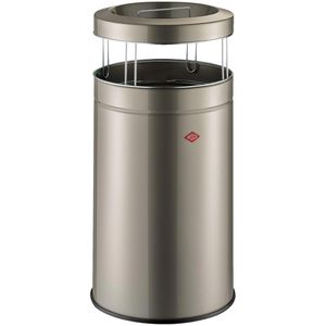 Wesco Aschenbecher Big Ash, 355901-03, neusilber, für Outdoor, 2in1, Aschenbecher & Mülleimer aus Metall, 44 x 87 cm, 120 L