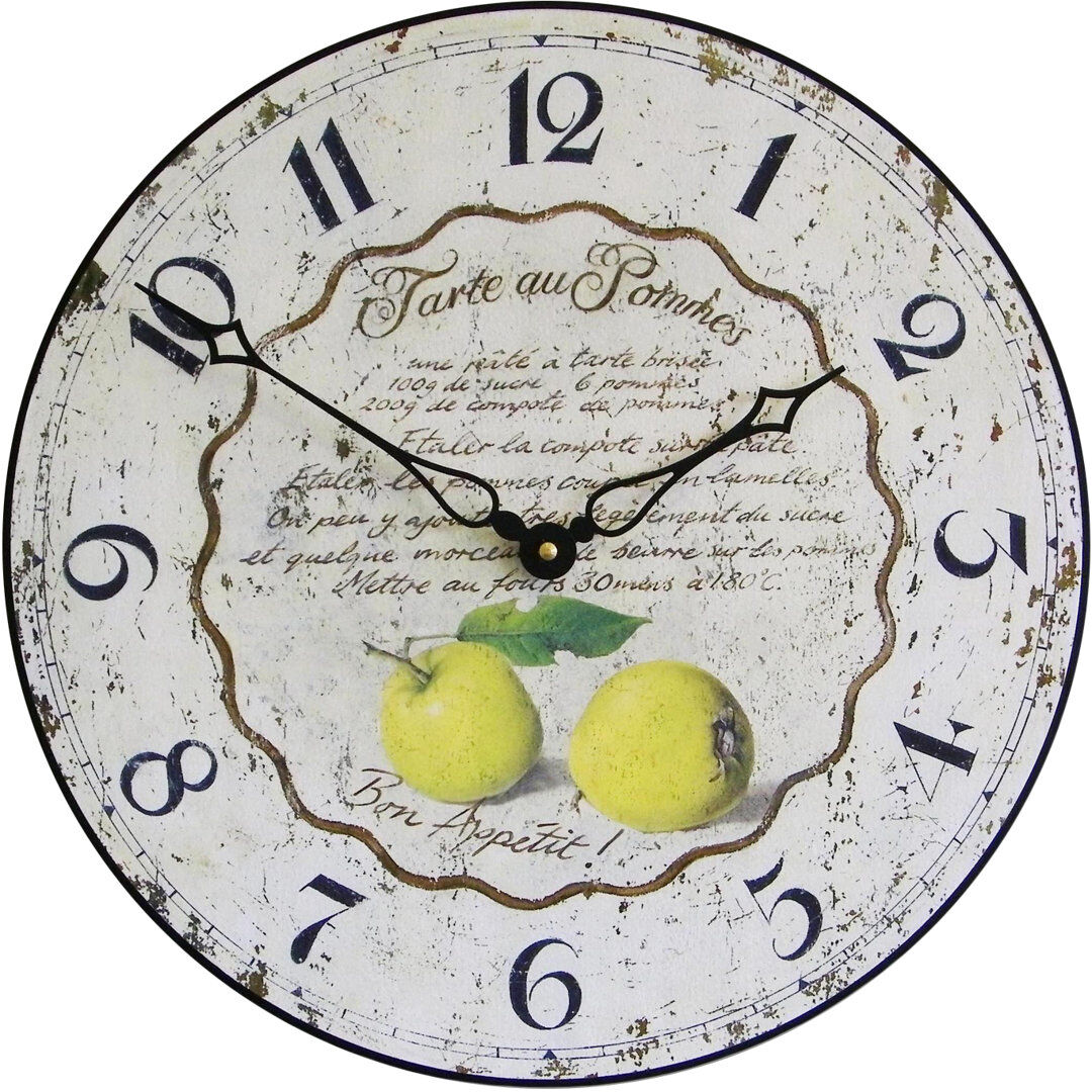 Roger Lascelles Clocks Tarte au Pommes Clock - 36cm White 36cm W X 36cm H X 3cm D