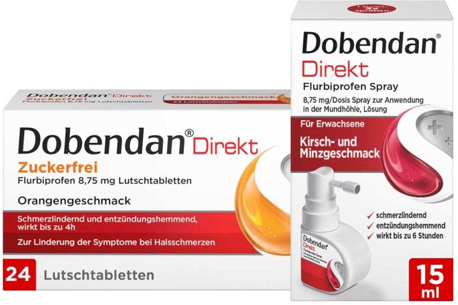 Dobendan Direkt (Zuckerfrei) Set gegen starke Halsschmerzen